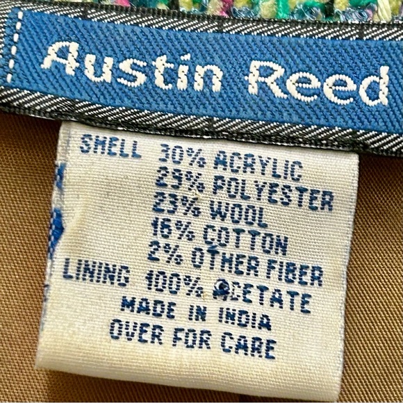 Austin Reed Tweed Blazer Women’s Size 14W Green Multi Wool Blend - Picture 2 of 7